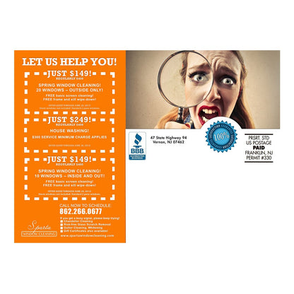 Female Clean Freaks Medium Postcard Back Design