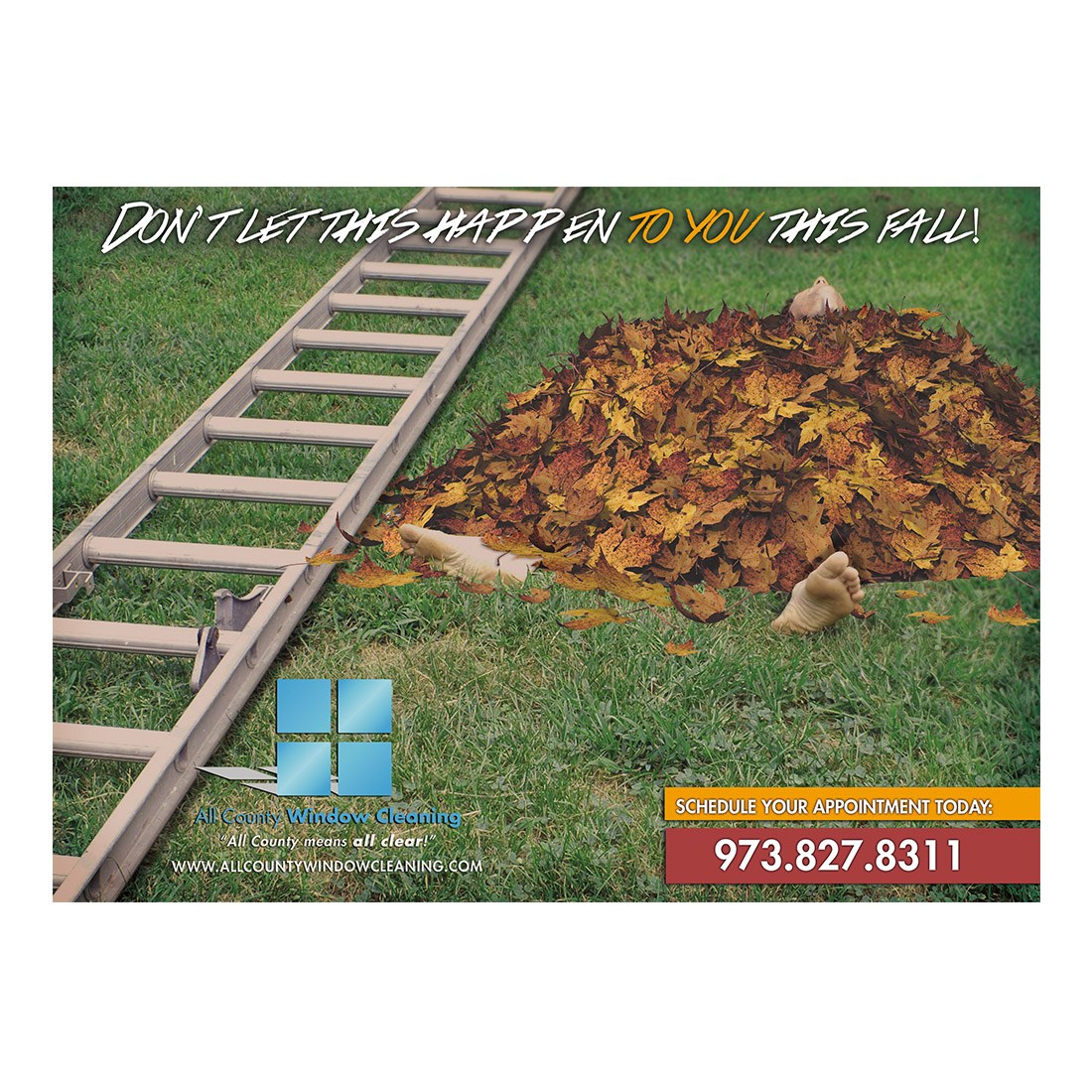 Let Us Handle The Gutters Medium Postcard Front Design