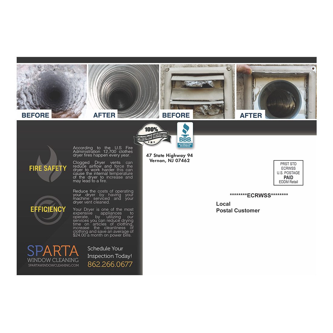 Why Clean Your Dryer Vents Design Suite - Medium Postcard - Back View