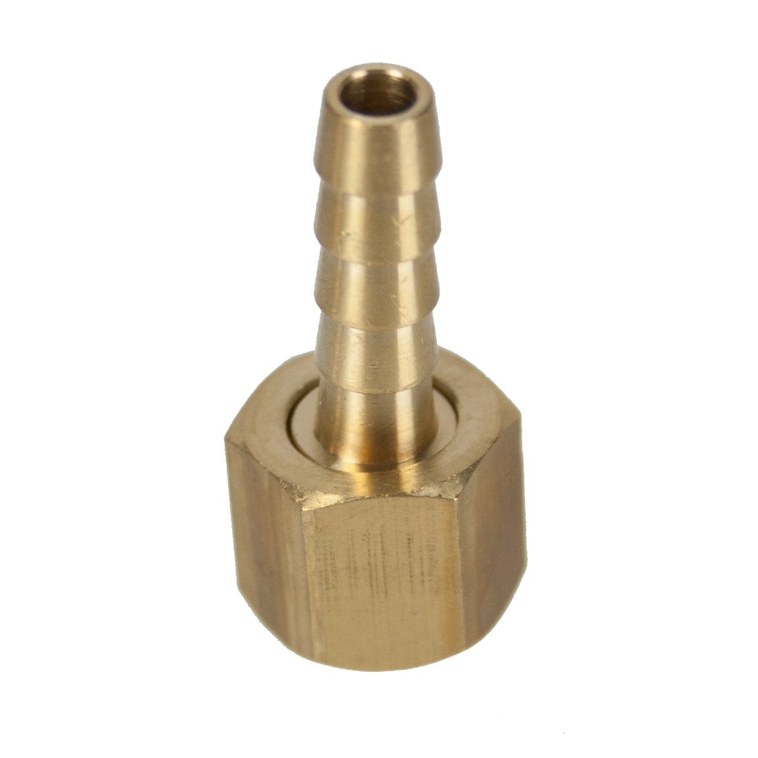 Tucker Hose Insert and Female Swivel - Brass Oblique View