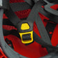 Red Petzl Vertex Vent Helmet Bottom Buckle Close-Up View