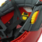 Red Petzl Vertex Vent Helmet Adjustment Scroll Wheel Close-Up View