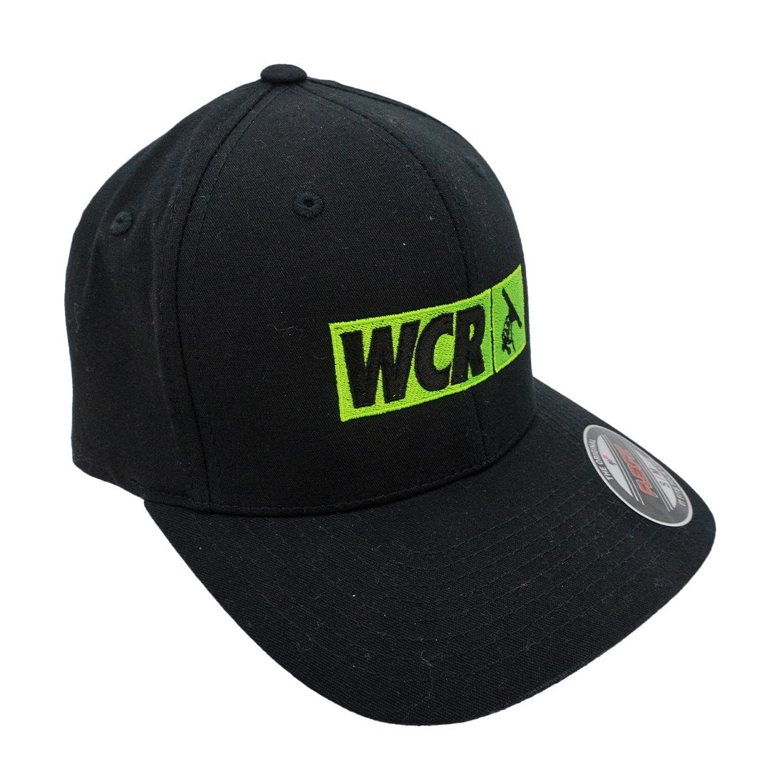 WCR Neon Green Hat Top Right Oblique View