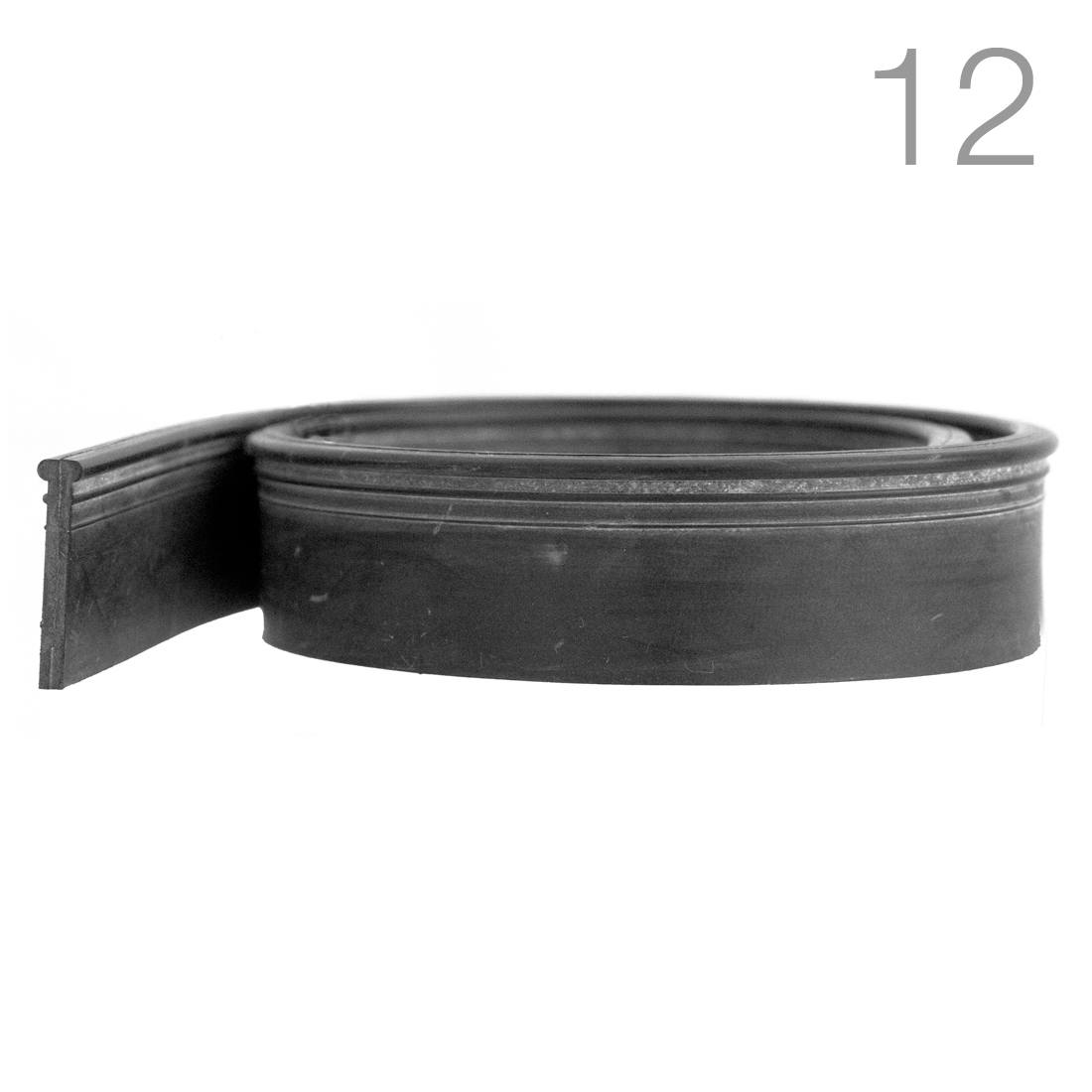 BlackDiamond Flat Top Squeegee Rubber - 12 Pack - Single Rubber - Number 12 - Rolled-up View