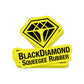 BlackDiamond Squeegee Rubber Stickers Stack View With Top Sticker Skewed
