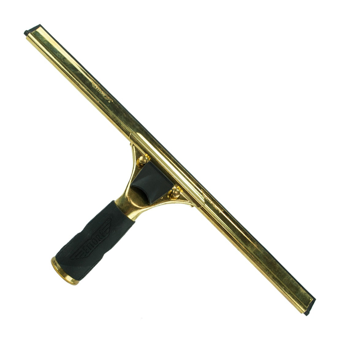 Ettore Complete Quick Release Brass with Rubber Grip Squeegee Full View