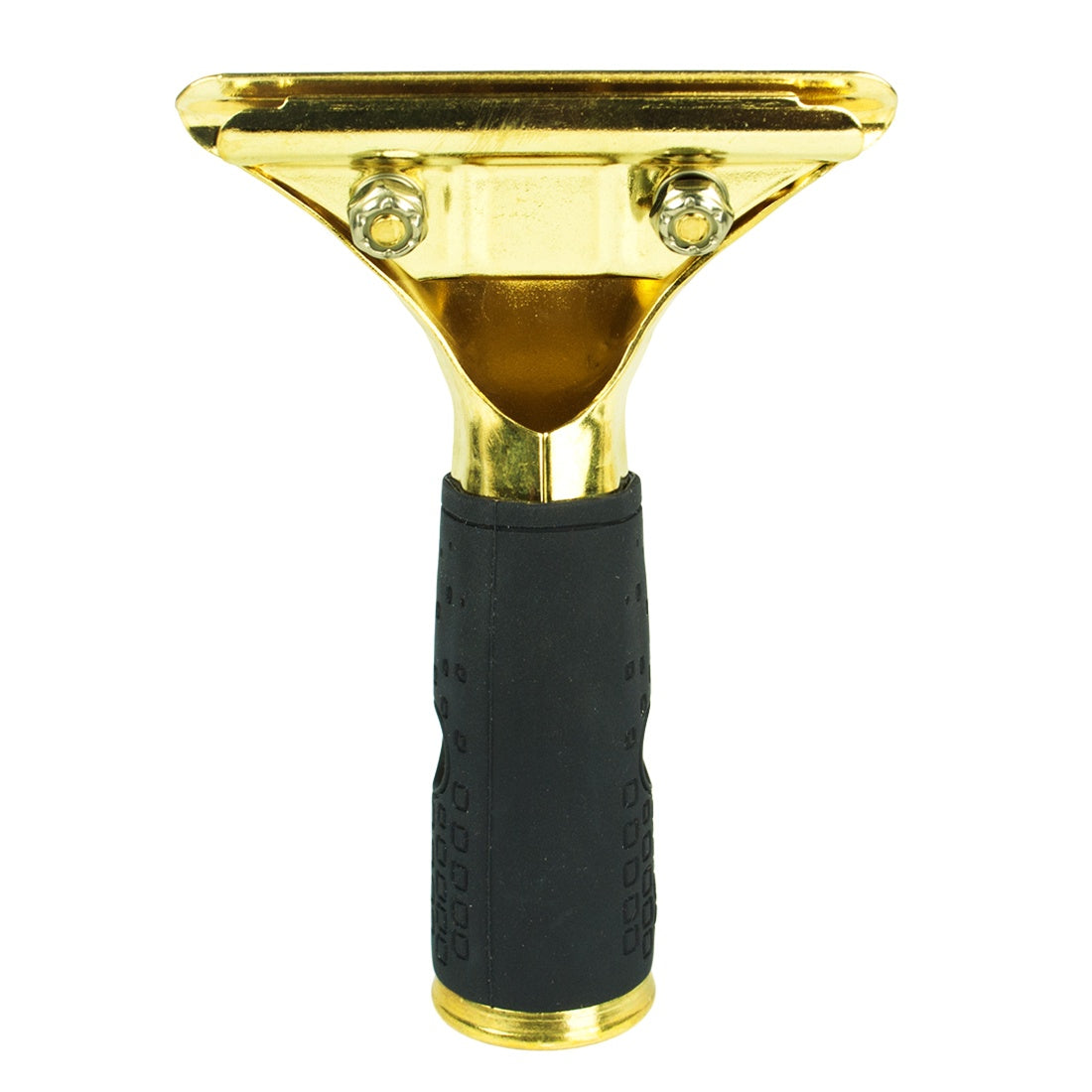 Ettore Quick Release Brass with Rubber Grip Squeegee Handle Upright Back View