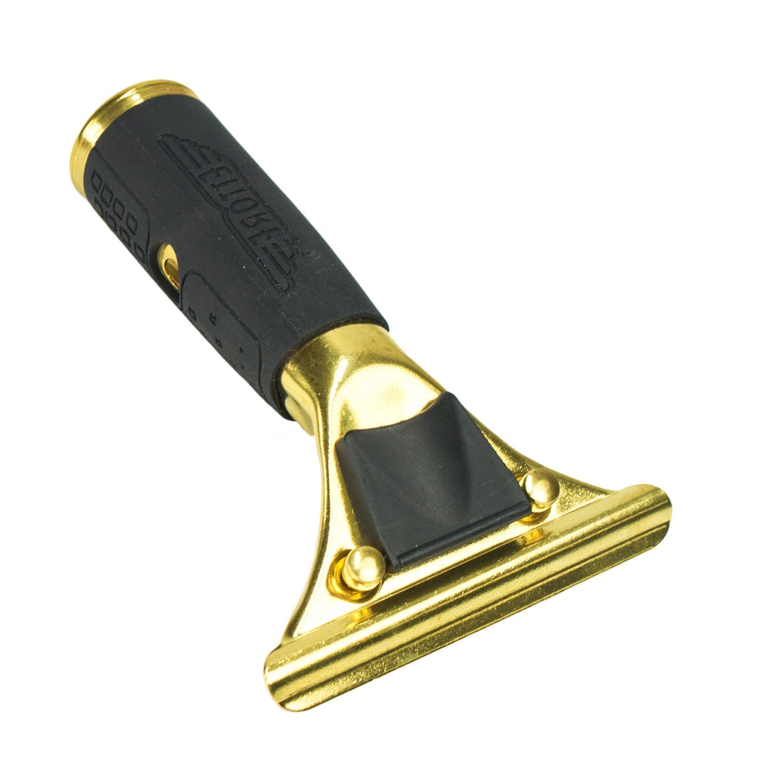 Ettore Quick Release Brass with Rubber Grip Squeegee Handle Head Oblique Angle