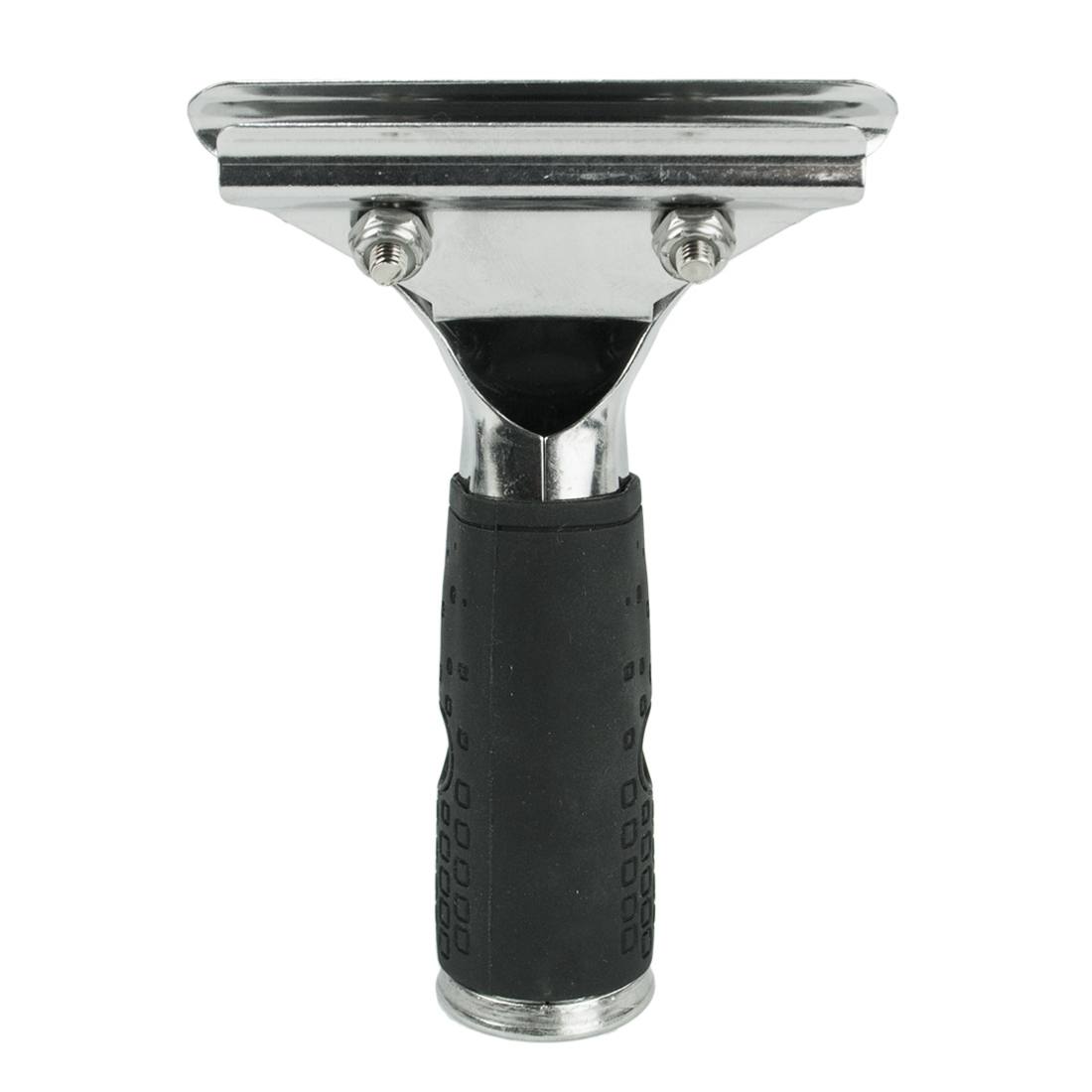 Ettore Stainless Steel with Rubber Grip Super Channel Squeegee Handle Upright Back View
