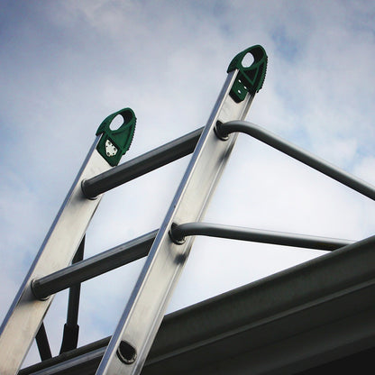 LeveLok Open Rung Standout Brackets Foam Pair In Action On Roof Bottom Angle View