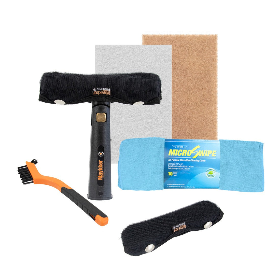 Maykker Handy Sleeve Starter Pack - Scrub Pads, Track Brushes, Handy Sleeve Complete, Microfiber Towel Kit View