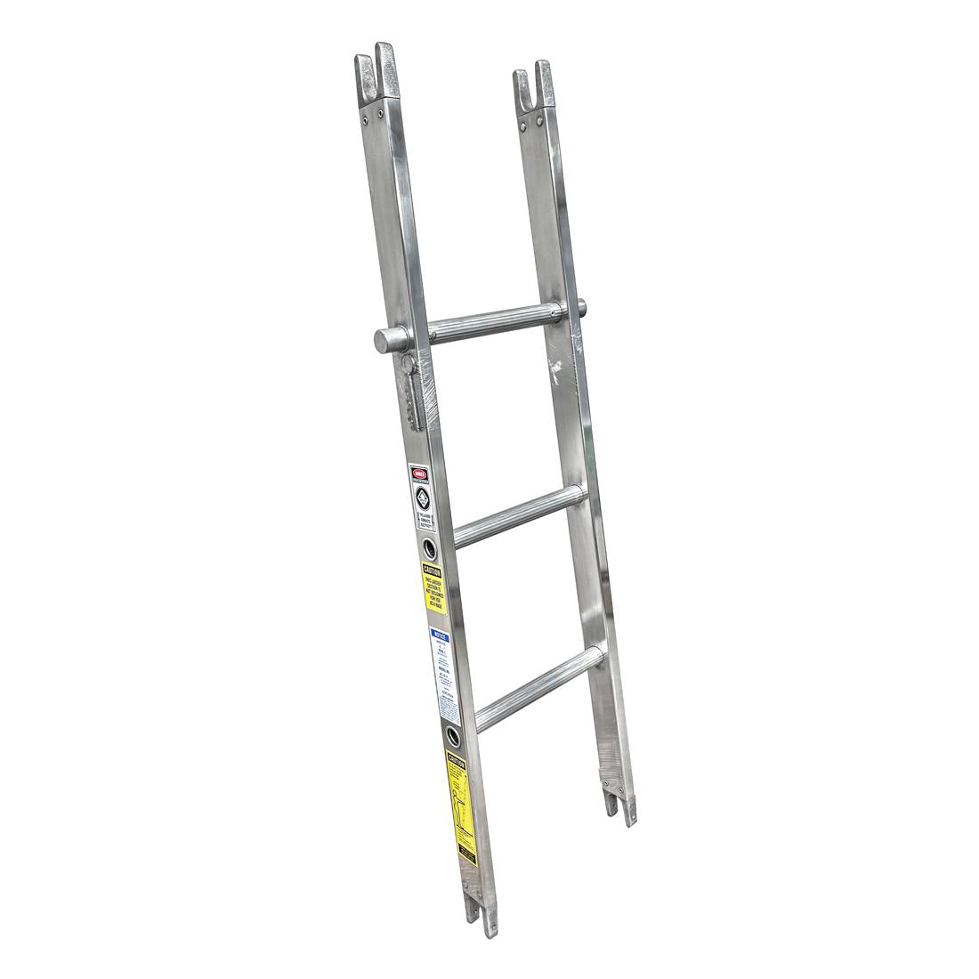 Metallic Ladder Aluminum Center Section - 4 Foot Erect Right Angle View