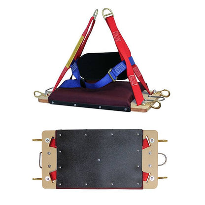 MIO Four Point Suspension Chair - Window Cleaning - Padded Bosun Chair - Slight Left Angle View (Top) Bottom View (Bottom)