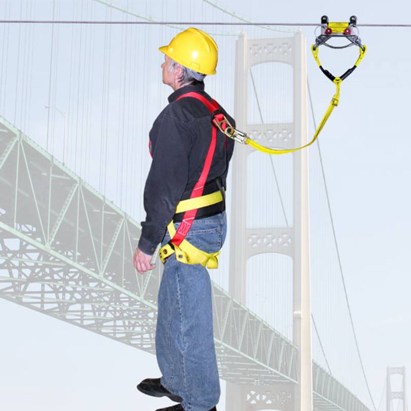 MIO Bi-Directional Rope Grab for Single-Span - Horizontal and Angled Attached View