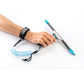 Moerman Connector Wrist Strap - Wrapped Around Arm and Squeegee View