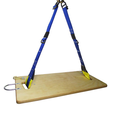 Sky Genie 2 Strap Descent Chair - Angled Front View with Carabiner Panned Up