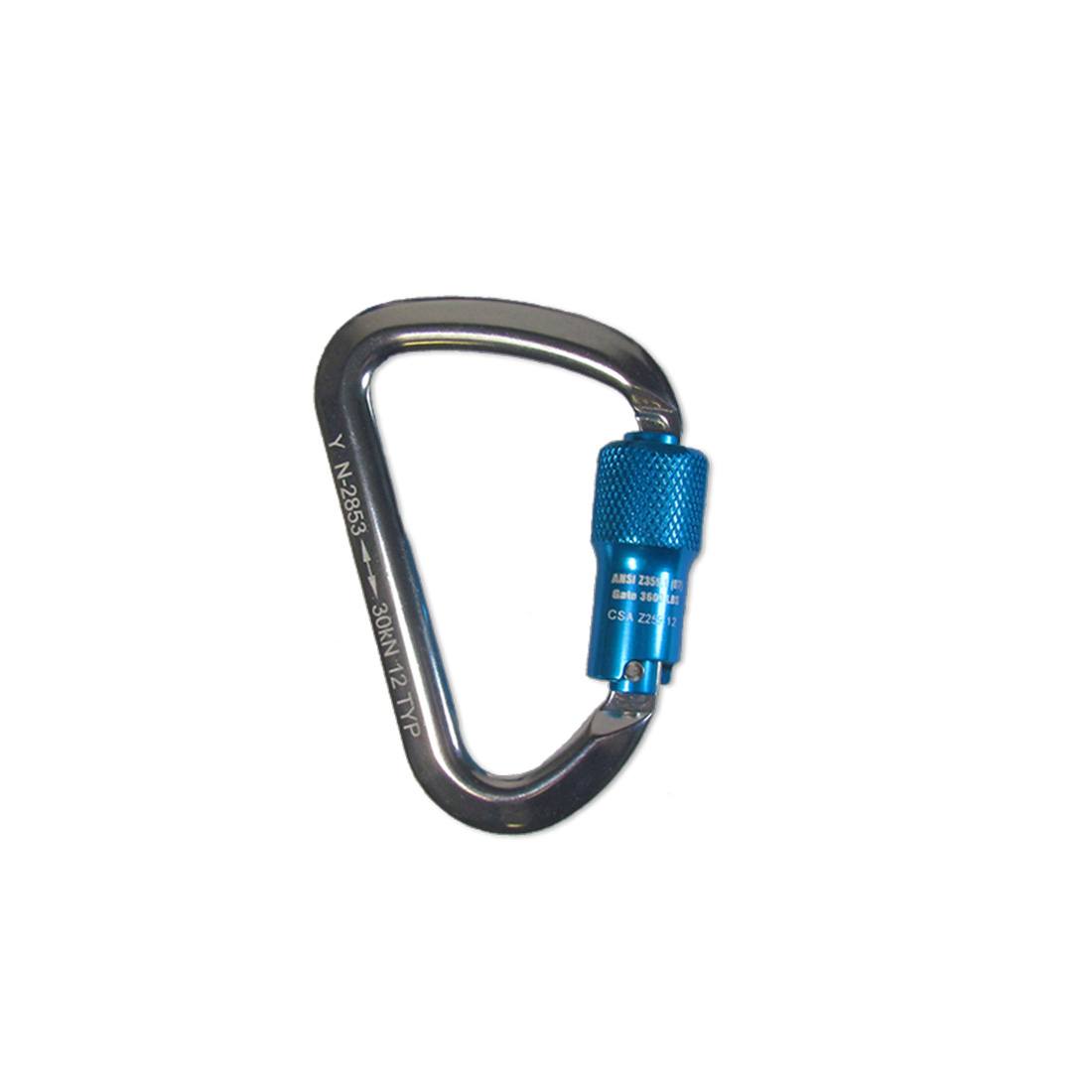 Sky Genie Auto Locking Carabiner - Aluminum - Left Side View Zoomed Out