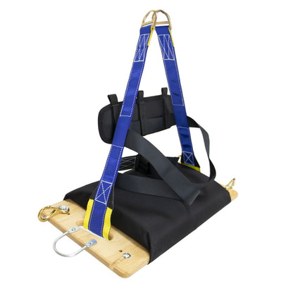 Sky Genie 2 Point Suspension Chair - with Cushion and Snaps - Angled Left Side View