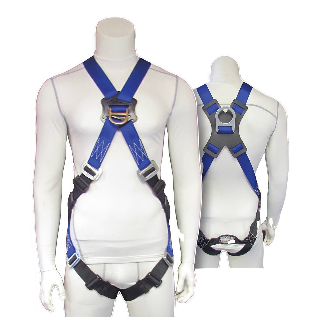 Sky Genie Full Body Helios Harness - On Mannequin - Front and Back View