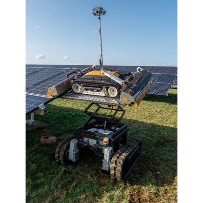 SolarCleano T1/T1A In Action Holding SolarCleano F1/F1A Right Angle View