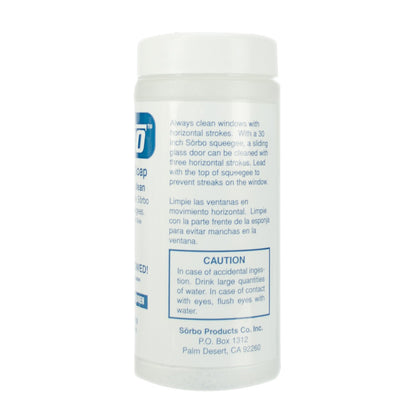 Sorbo Window Cleaning Soap - Powder - Right Side / Instruction Decal View