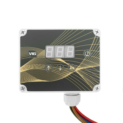 Spring Europe V16 Digital Pump Controller - Wires Curving Left - Full Front View