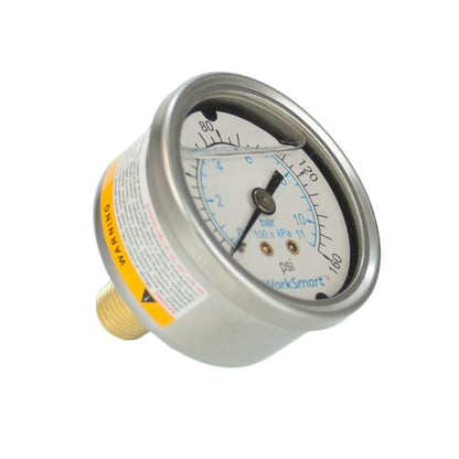 Tucker 0-160 PSI Liquid Pressure Gauge Side View