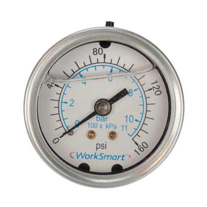 Tucker 0-160 PSI Liquid Pressure Gauge Front View