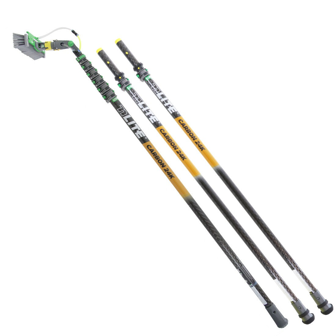 Unger nLite Carbon 24K Water Fed Pole Kit 49 Foot - 11 Inch Powerbrush Full View