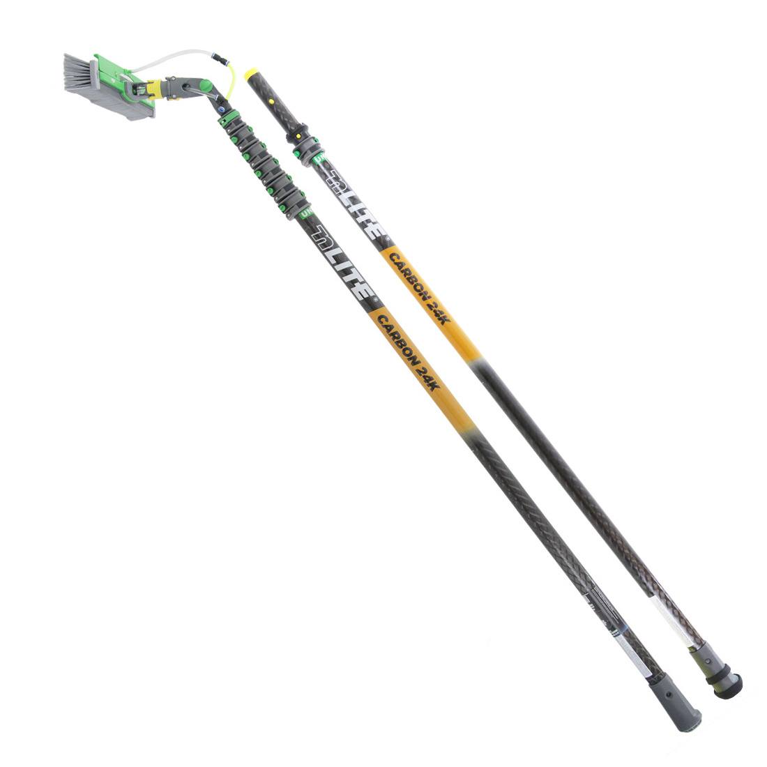 Unger nLite Carbon 24K Water Fed Pole Kit 38.5 Foot - 16 Inch Powerbrush Full View