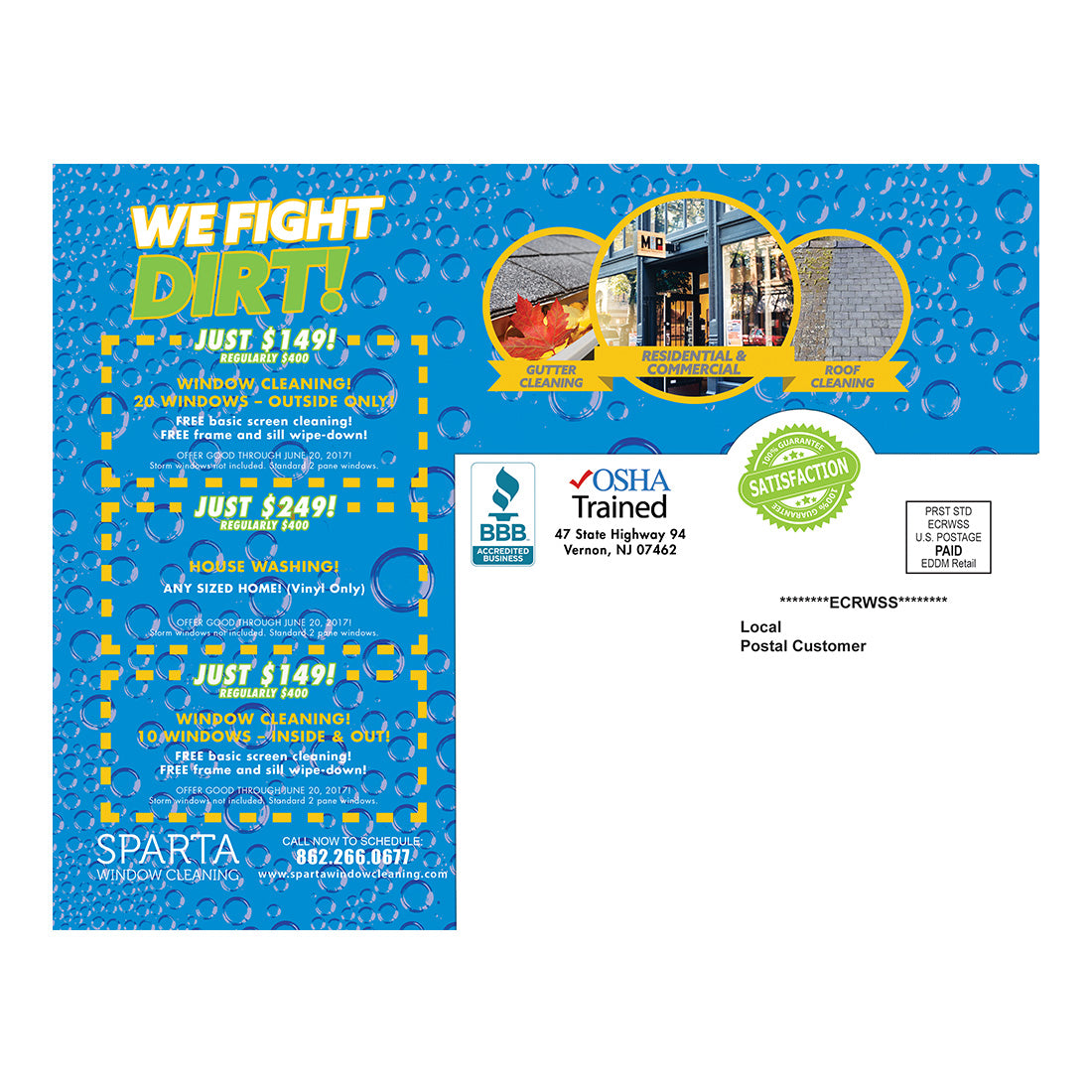 We Fight Dirt Design Suite - Postcard Large - Back View