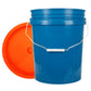 World Enterprises Round Bucket Set Chevron Bucket Color With Orange Secondary Color Lid Set View