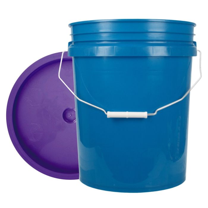 World Enterprises Round Bucket Set Chevron Bucket Color With Gray Secondary Color Lid Set View