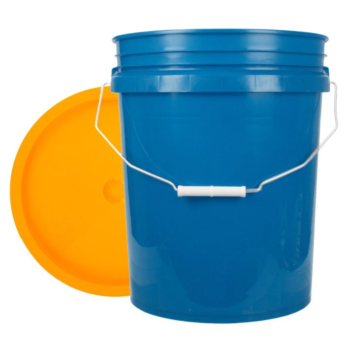 World Enterprises Round Bucket Set Chevron Bucket Color With Yellow Secondary Color Lid Set View