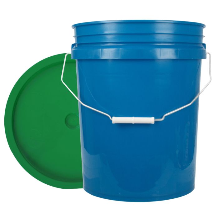 World Enterprises Round Bucket Set Chevron Bucket Color With Green Secondary Color Lid Set View