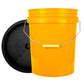 World Enterprises Round Bucket Set Yellow Bucket Color With Black Secondary Color Lid Set View
