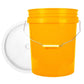 World Enterprises Round Bucket Set Yellow Bucket Color With White Secondary Color Lid Set View