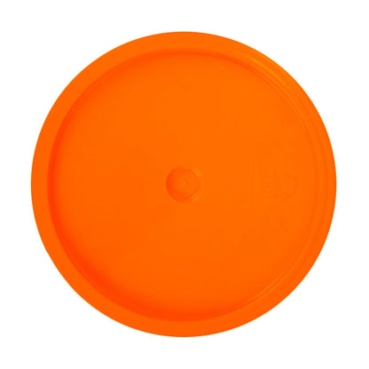 World Enterprises Round Bucket Lid Orange Front View