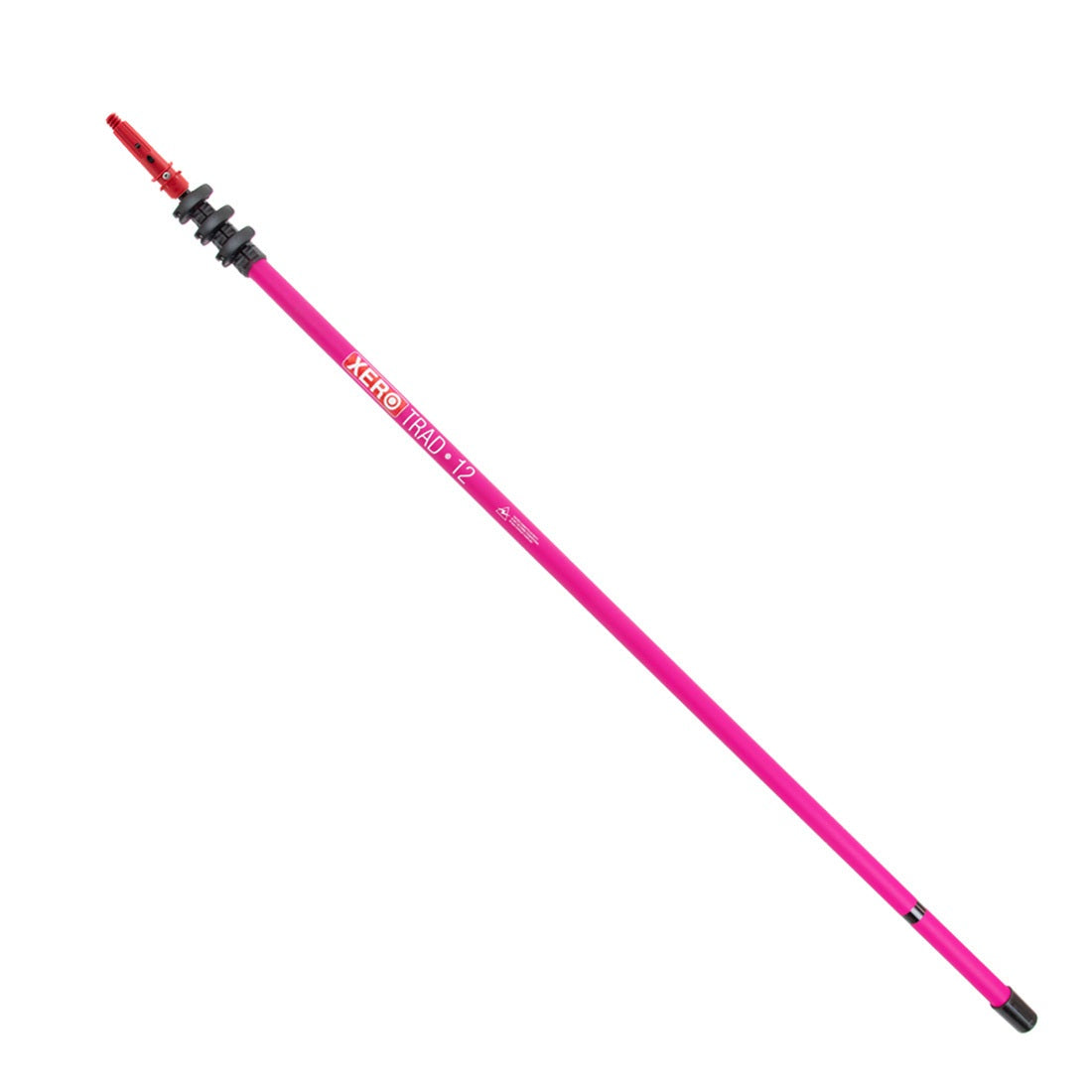 XERO Carbon Fiber Trad Pole 2.0 Unger Tip - Hot Pink 12 Foot Full View