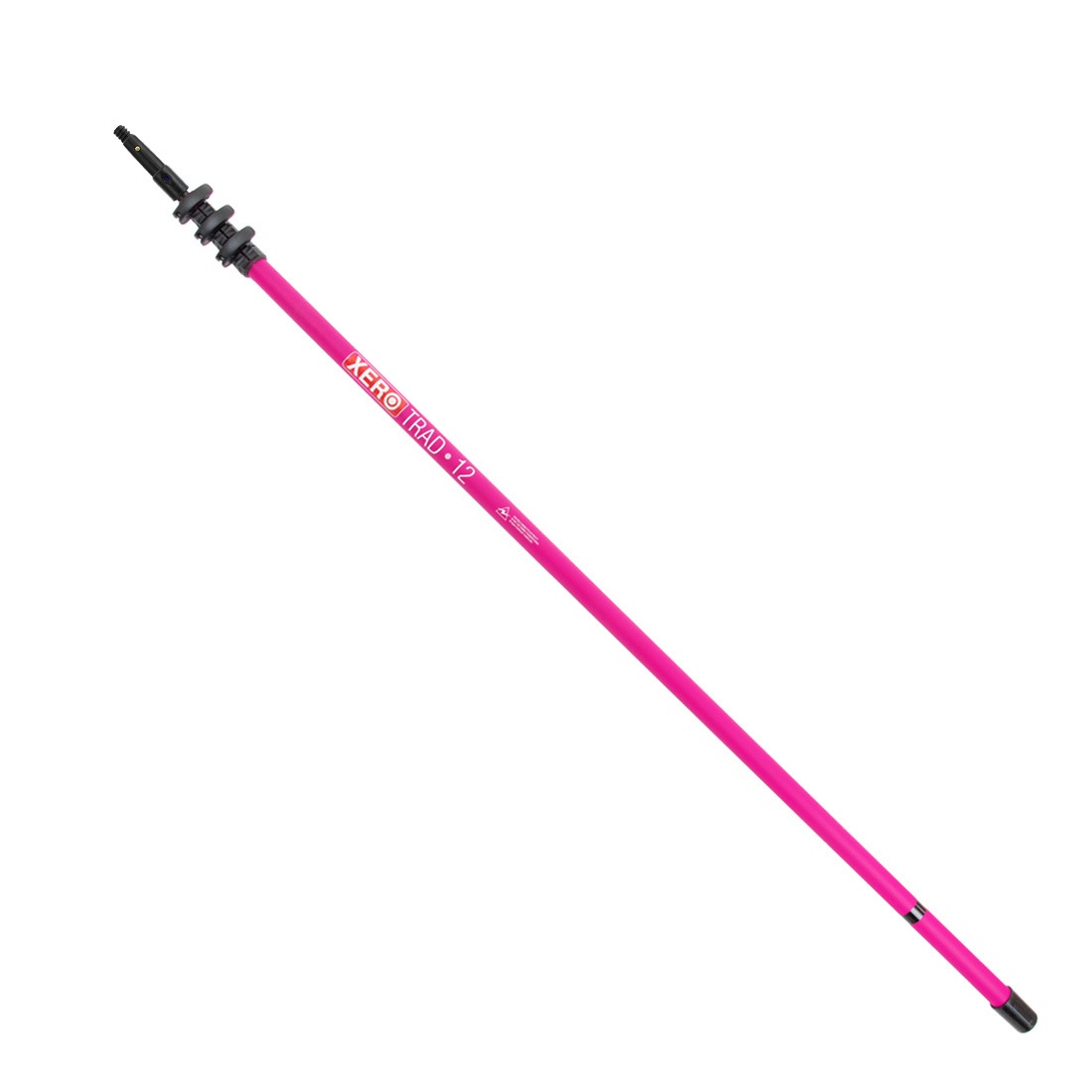 XERO Carbon Fiber Trad Pole 2.0 Ettore Tip - Hot Pink 12 Foot