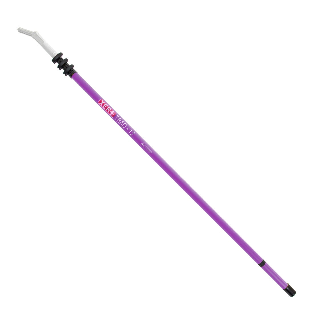 XERO Carbon Fiber Trad Pole 2.0 Wagtail Tip - Electric Purple 12 Foot Full View