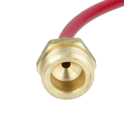 XERO Legacy Pure Red Waste Hose - Gaden Hose Male Adapter Front View